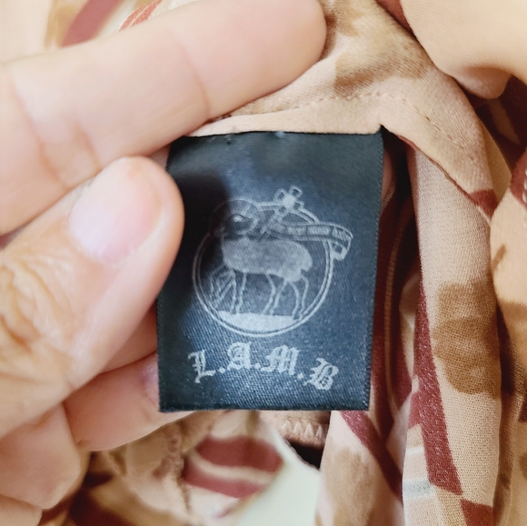 L.A.M.B. Bohemian Sleeveless Top - Brown and Cream Size 4 - Picture 4 of 4